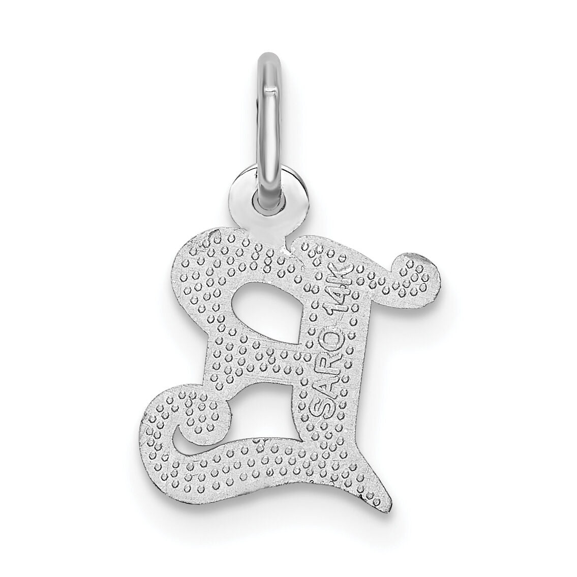 14KW Diamond-cut Letter E Initial Charm-WCH139-E