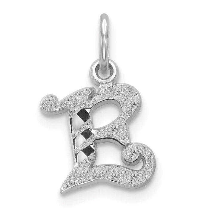 14KW Diamond-cut Letter E Initial Charm-WCH139-E