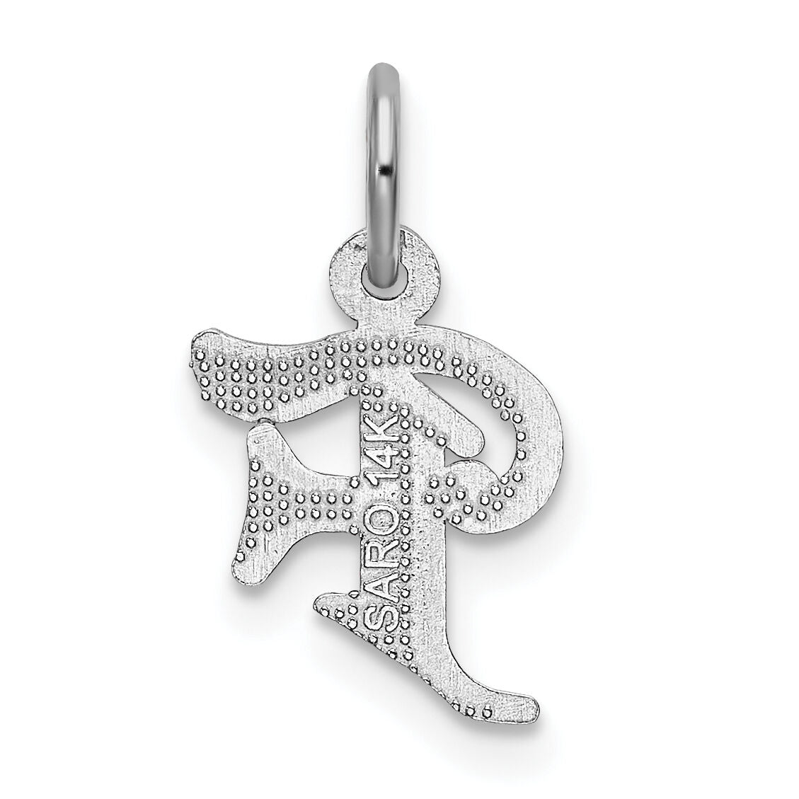 14KW Diamond-cut Letter F Initial Charm-WCH139-F