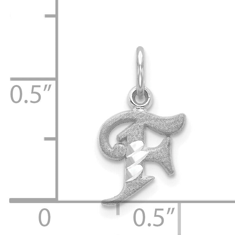 14KW Diamond-cut Letter F Initial Charm-WCH139-F
