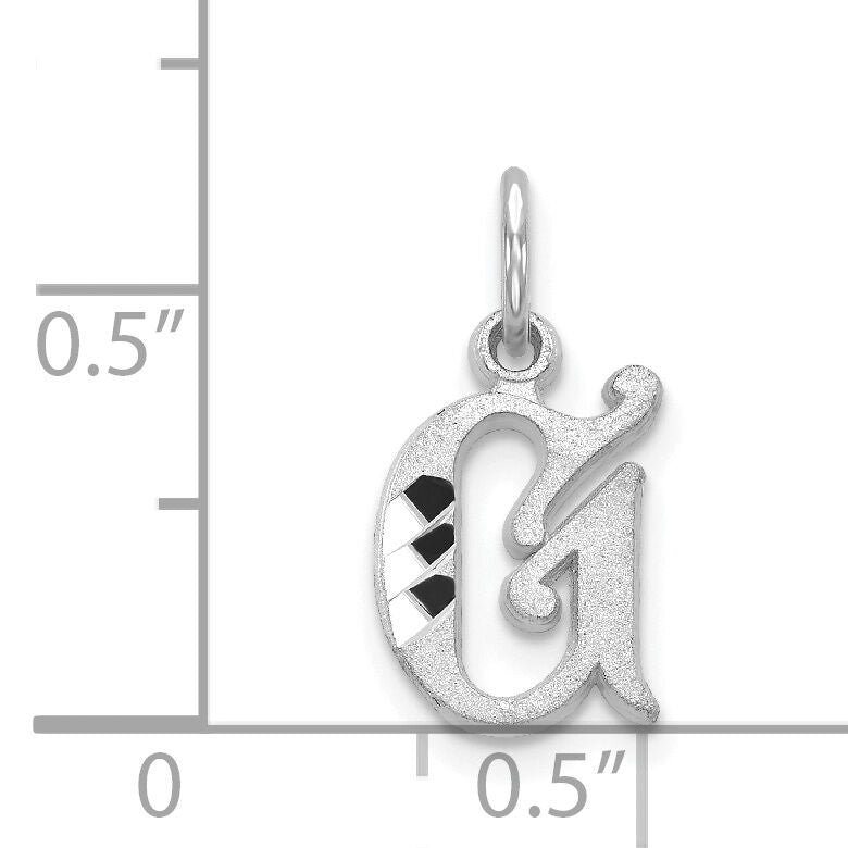 14KW Diamond-cut Letter G Initial Charm-WCH139-G
