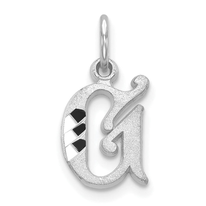 14KW Diamond-cut Letter G Initial Charm-WCH139-G
