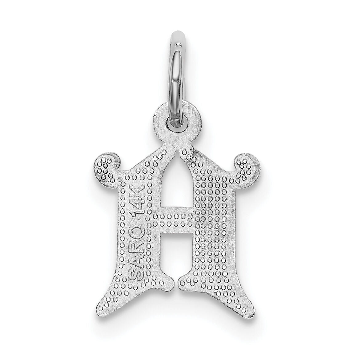 14KW Diamond-cut Letter H Initial Charm-WCH139-H