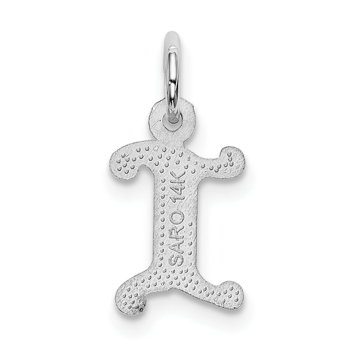 14KW Diamond-cut Letter I Initial Charm-WCH139-I
