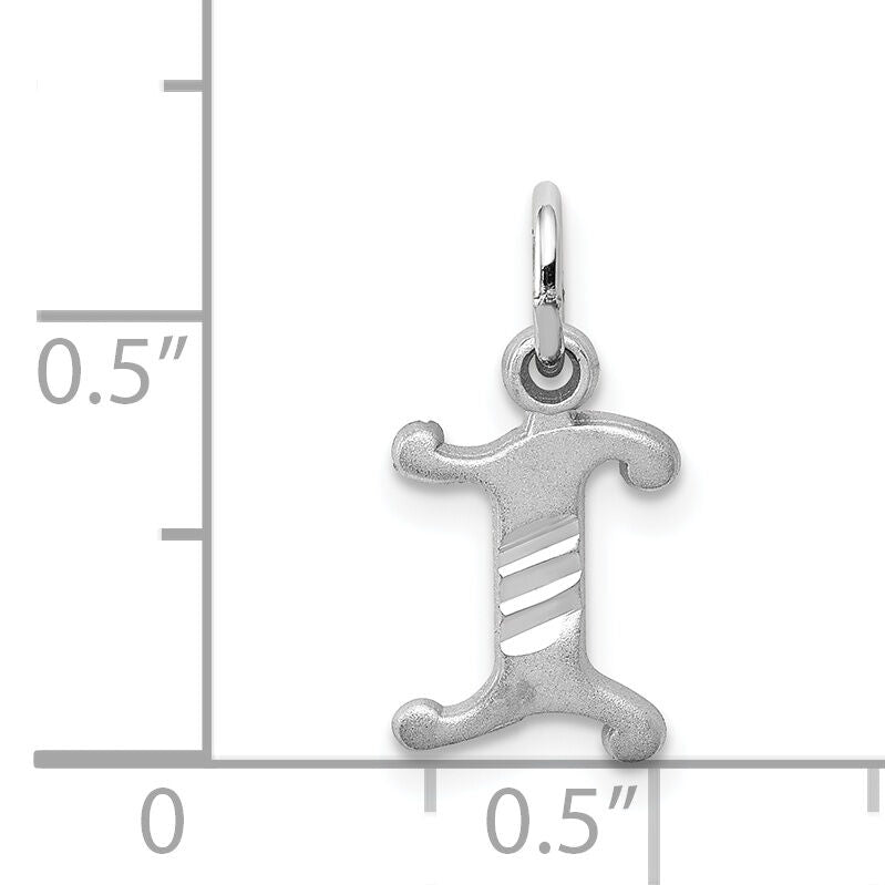 14KW Diamond-cut Letter I Initial Charm-WCH139-I
