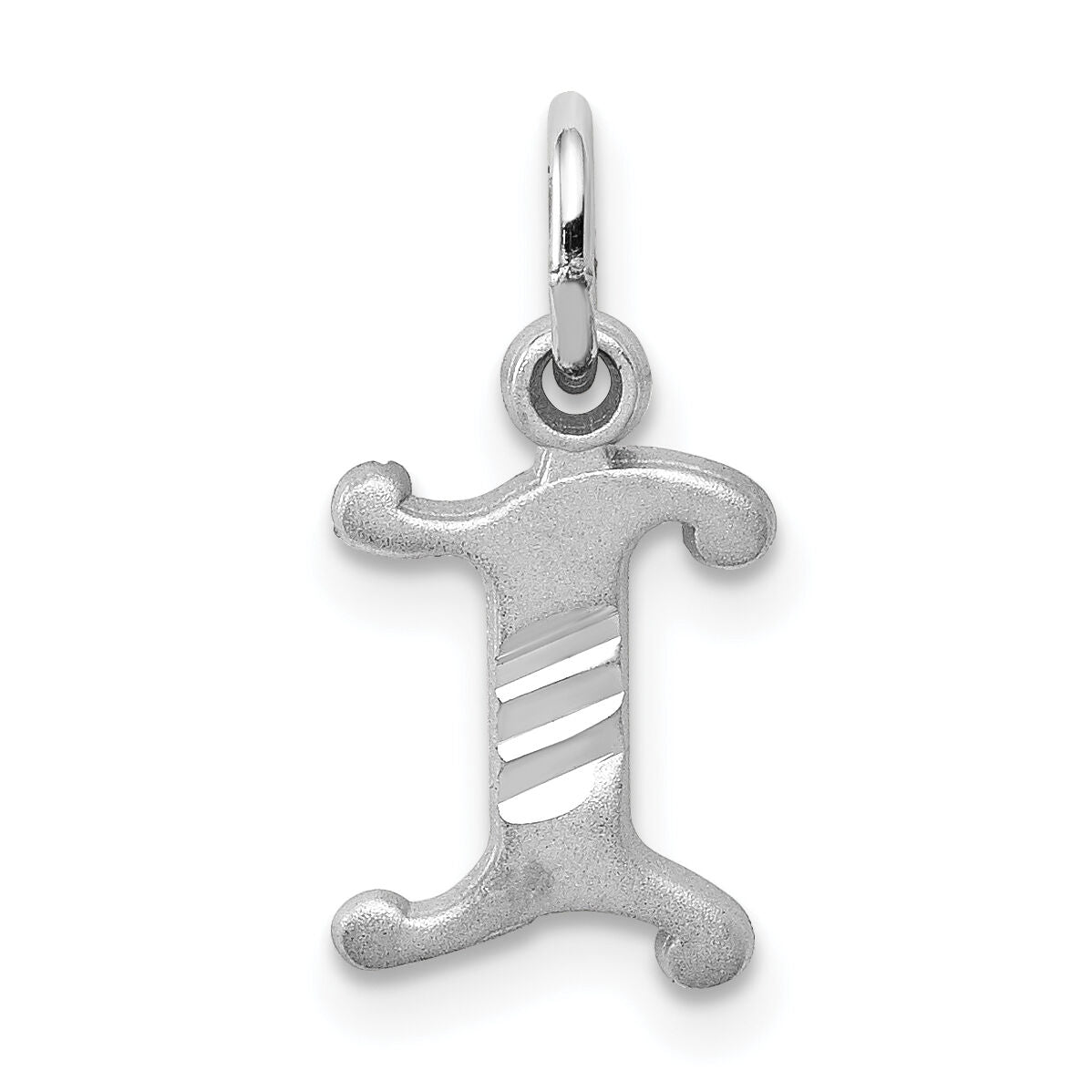 14KW Diamond-cut Letter I Initial Charm-WCH139-I
