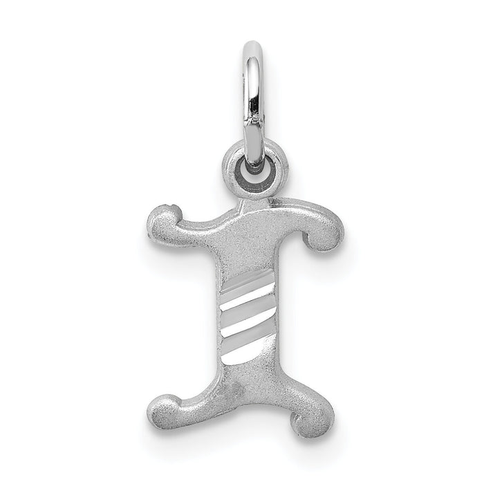 14KW Diamond-cut Letter I Initial Charm-WCH139-I