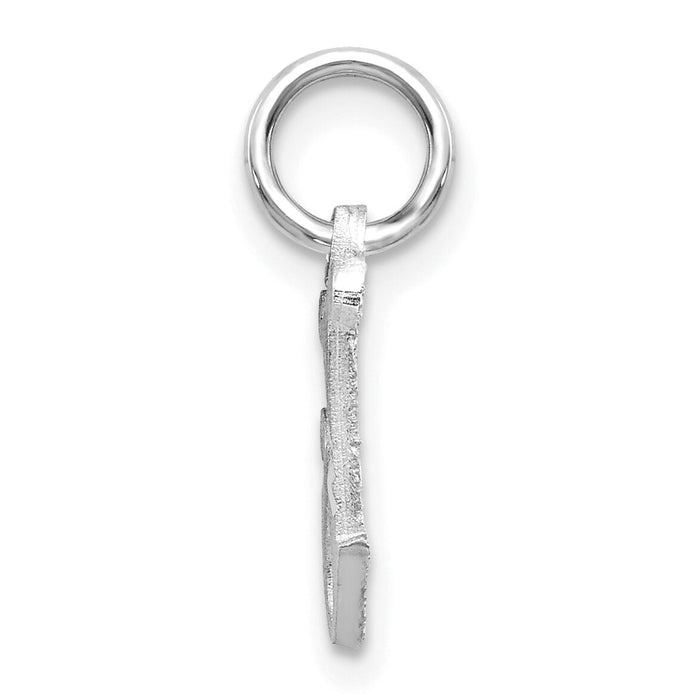 14KW Diamond-cut Letter J Initial Charm-WCH139-J
