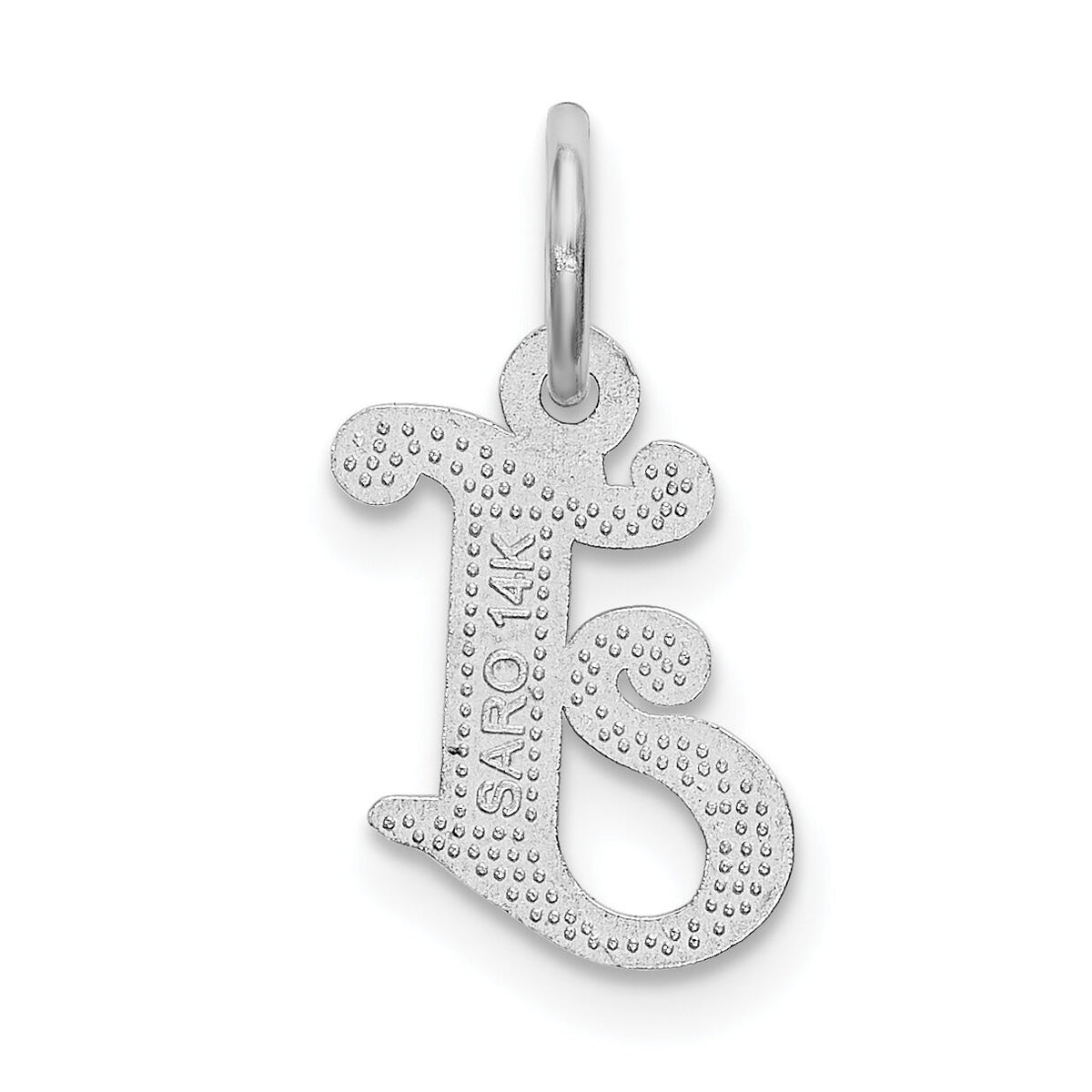 14KW Diamond-cut Letter J Initial Charm-WCH139-J