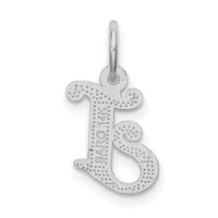 14KW Diamond-cut Letter J Initial Charm-WCH139-J