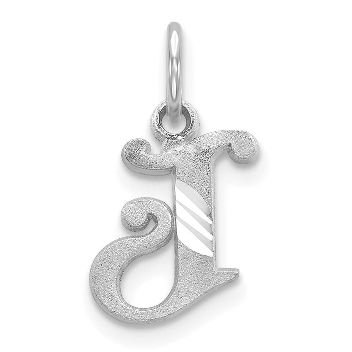 14KW Diamond-cut Letter J Initial Charm-WCH139-J
