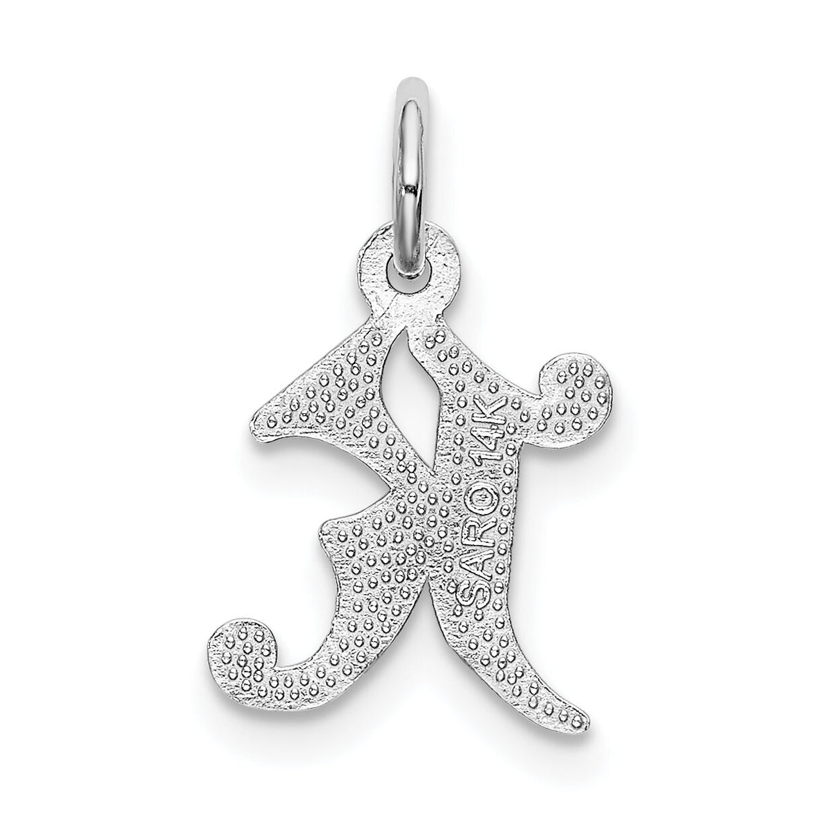 14KW Diamond-cut Letter K Initial Charm-WCH139-K