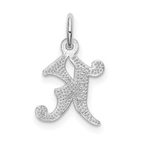 14KW Diamond-cut Letter K Initial Charm-WCH139-K