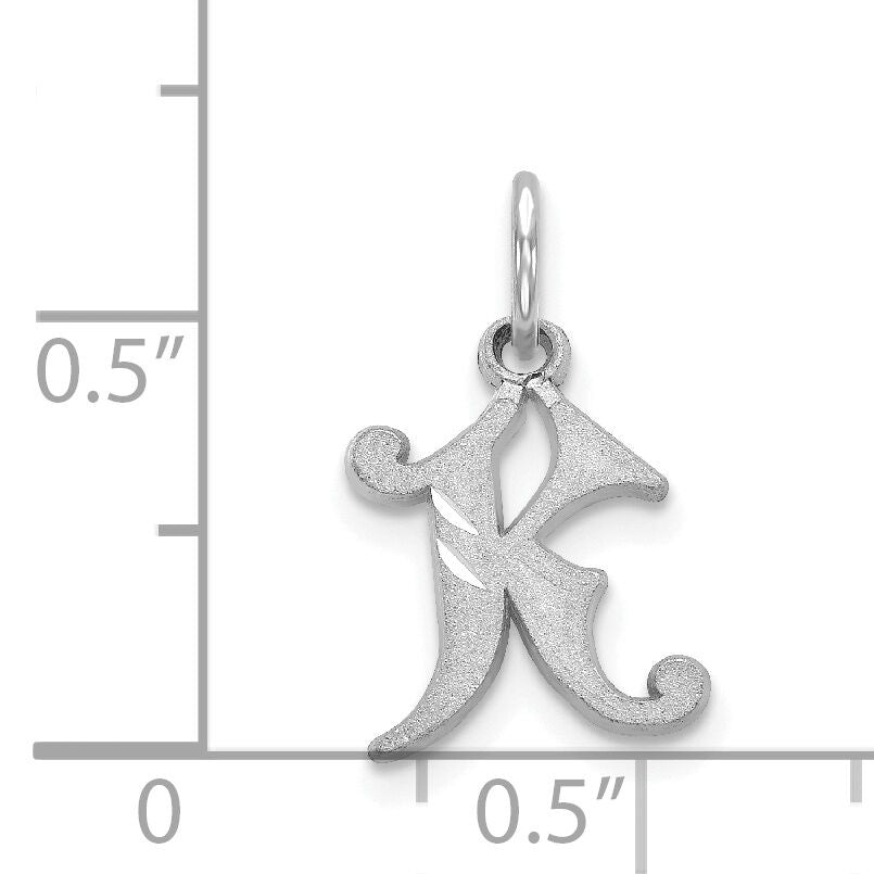 14KW Diamond-cut Letter K Initial Charm-WCH139-K