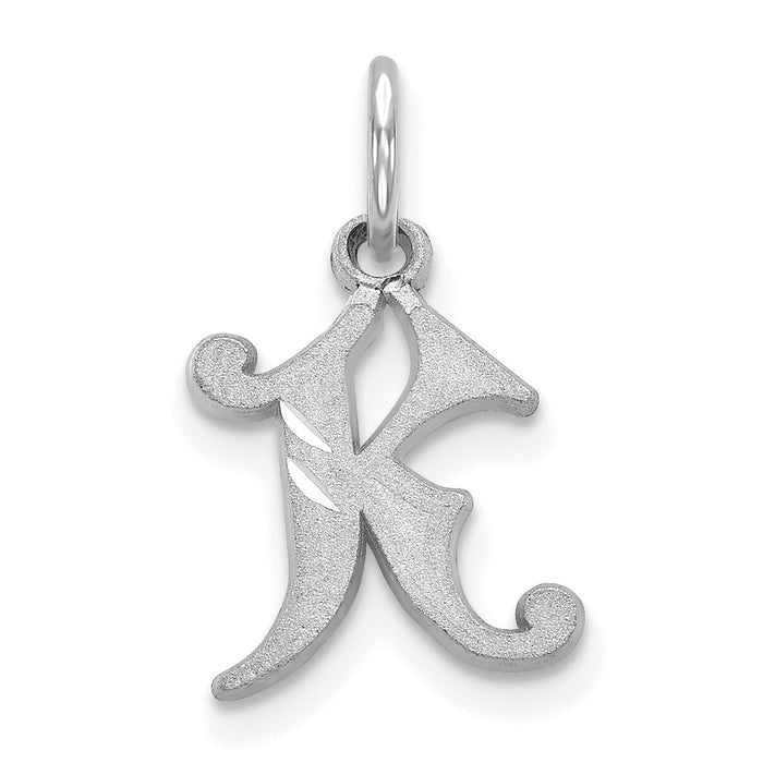 14KW Diamond-cut Letter K Initial Charm-WCH139-K