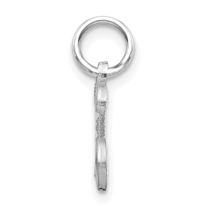14KW Diamond-cut Letter L Initial Charm-WCH139-L