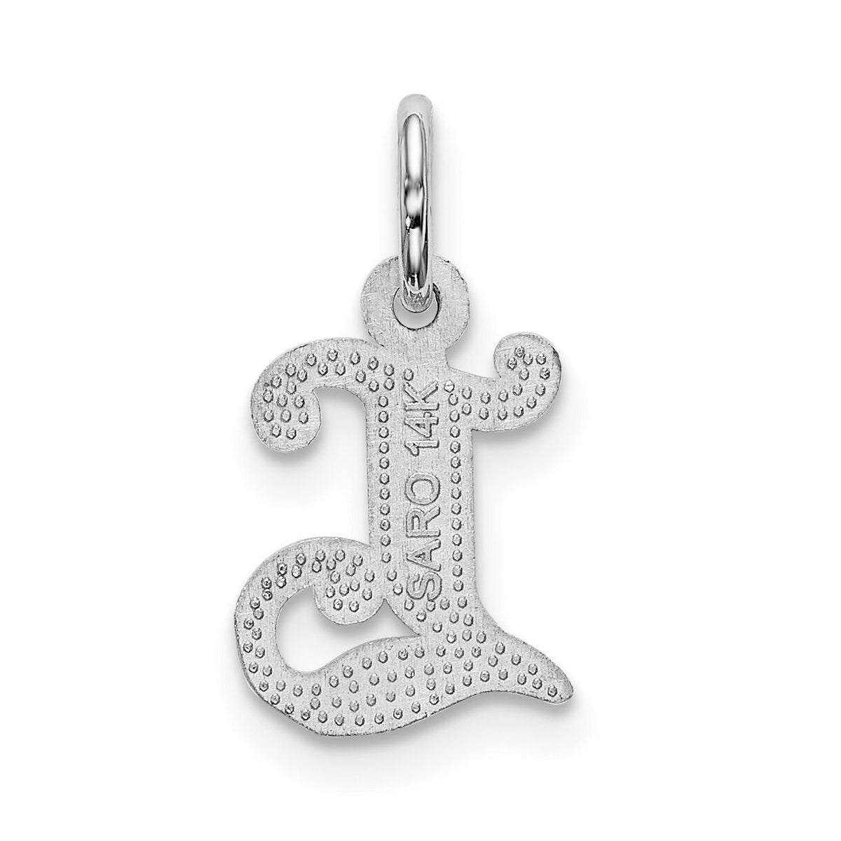 14KW Diamond-cut Letter L Initial Charm-WCH139-L