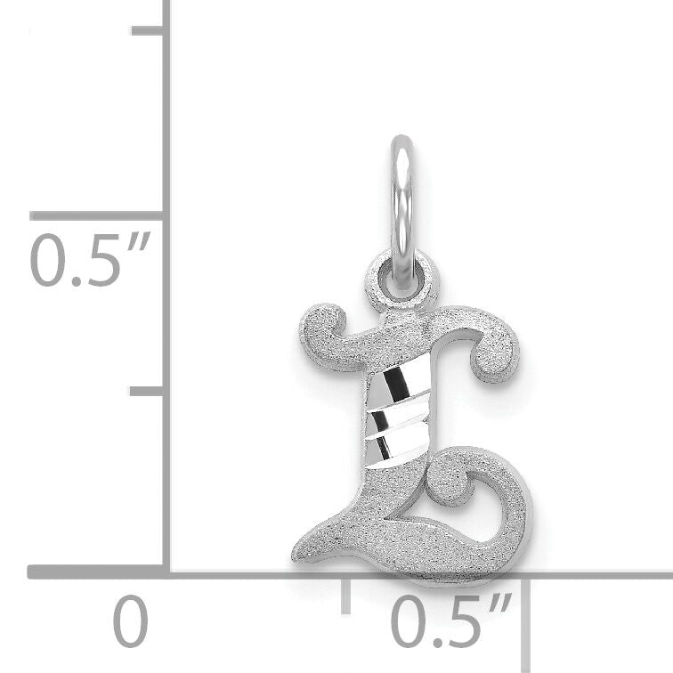 14KW Diamond-cut Letter L Initial Charm-WCH139-L