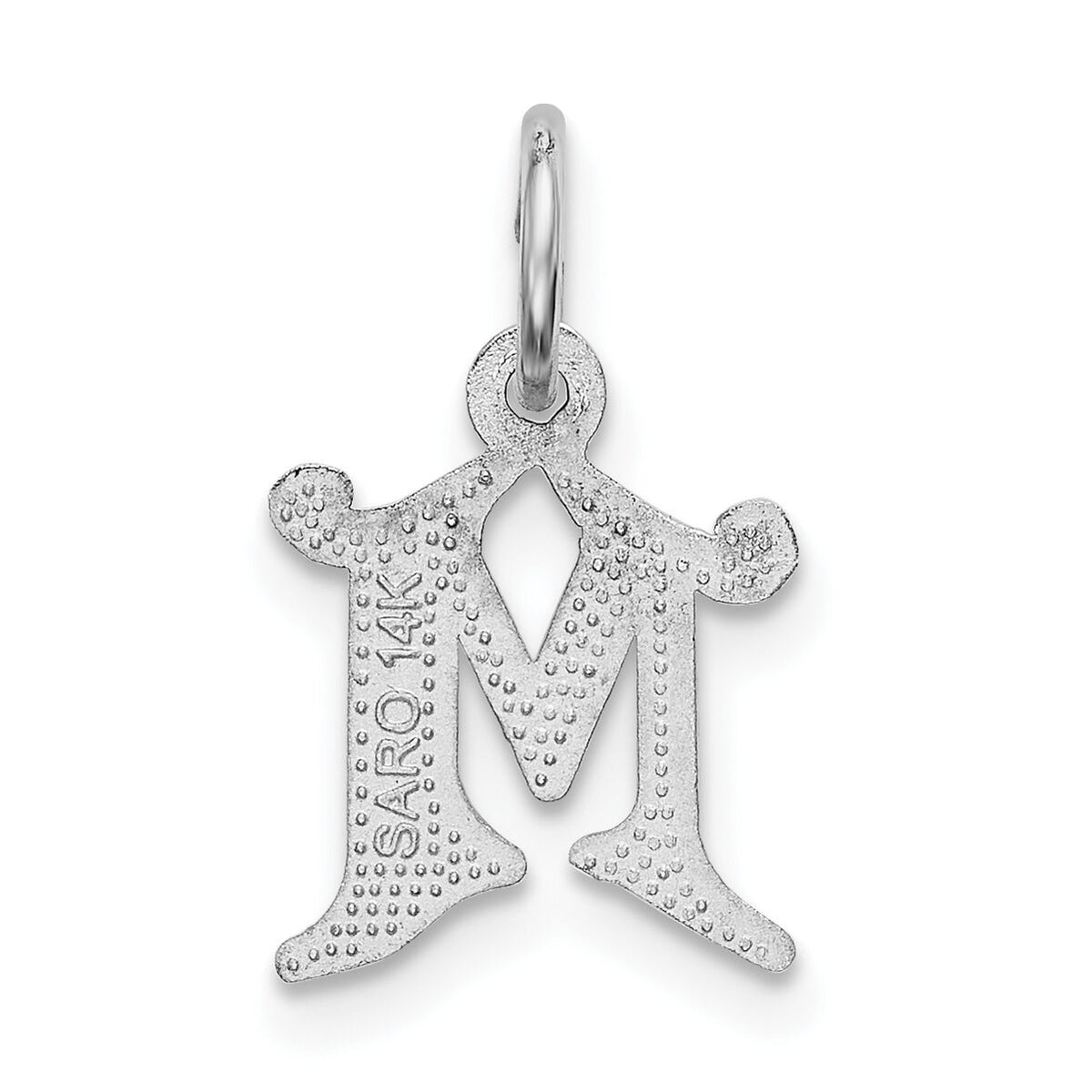 14KW Diamond-cut Letter M Initial Charm-WCH139-M