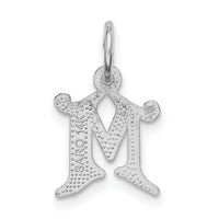 14KW Diamond-cut Letter M Initial Charm-WCH139-M