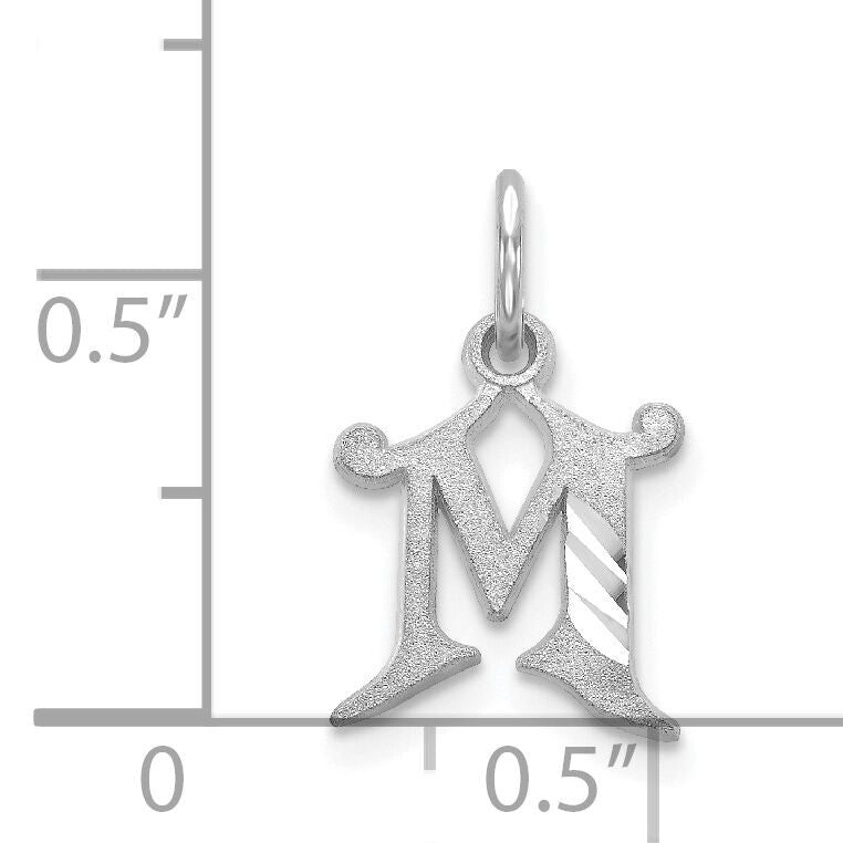 14KW Diamond-cut Letter M Initial Charm-WCH139-M