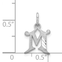 14KW Diamond-cut Letter M Initial Charm-WCH139-M