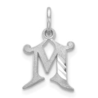14KW Diamond-cut Letter M Initial Charm-WCH139-M