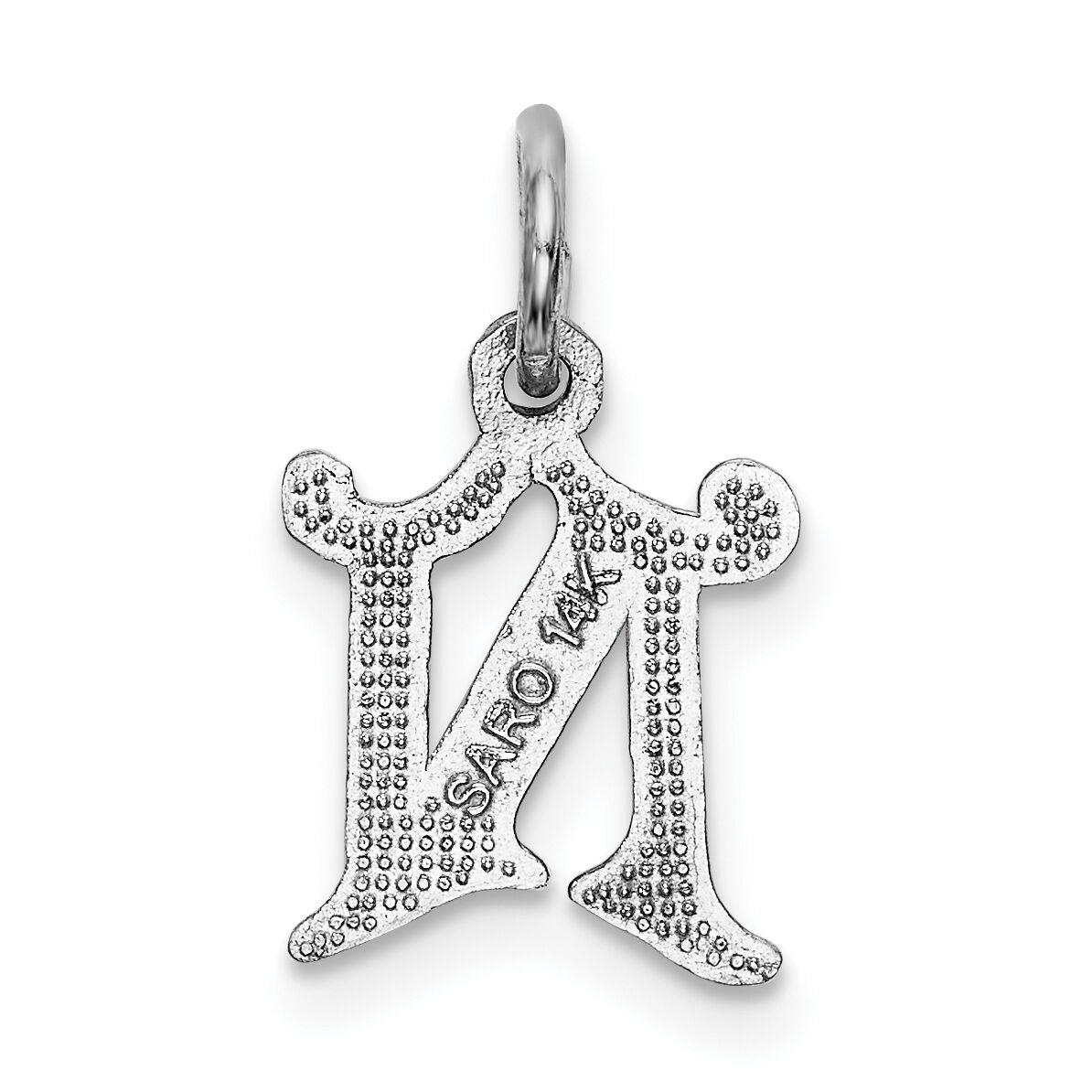 14KW Diamond-cut Letter N Initial Charm-WCH139-N