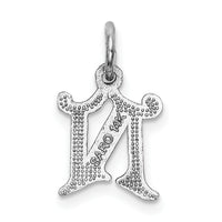 14KW Diamond-cut Letter N Initial Charm-WCH139-N