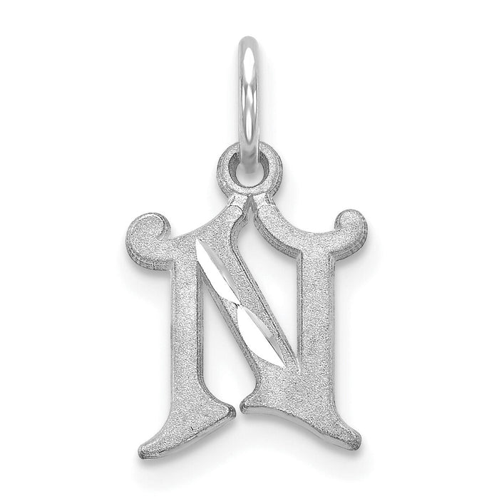14KW Diamond-cut Letter N Initial Charm-WCH139-N