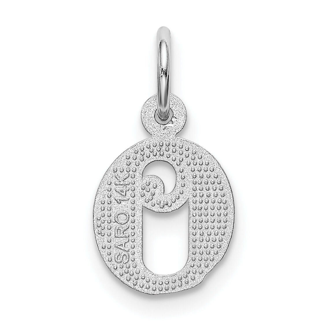 14KW Diamond-cut Letter O Initial Charm-WCH139-O