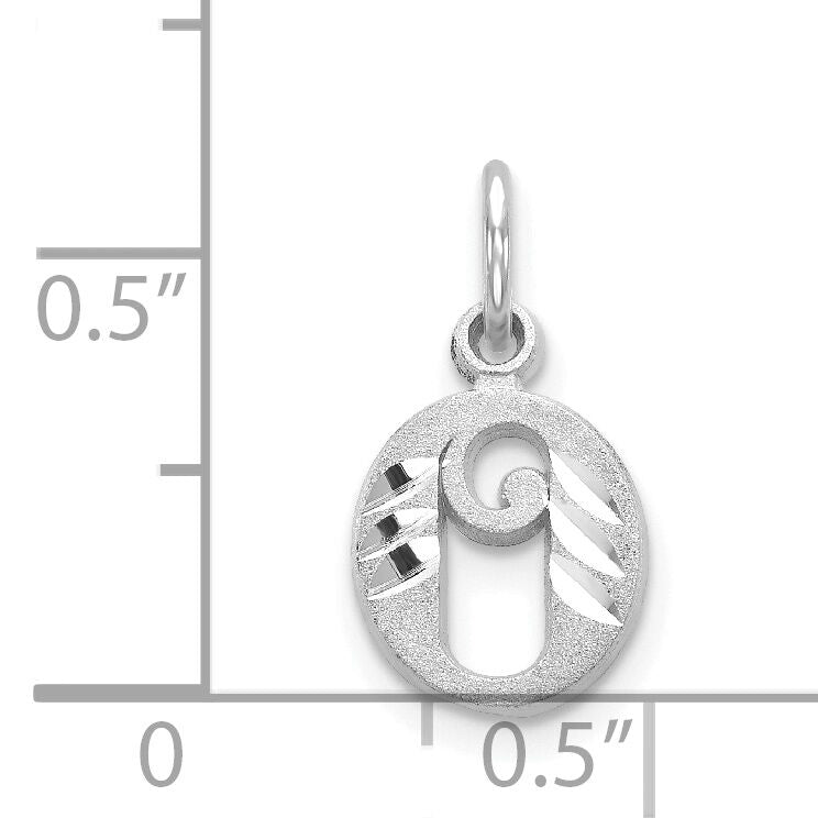 14KW Diamond-cut Letter O Initial Charm-WCH139-O