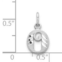 14KW Diamond-cut Letter O Initial Charm-WCH139-O