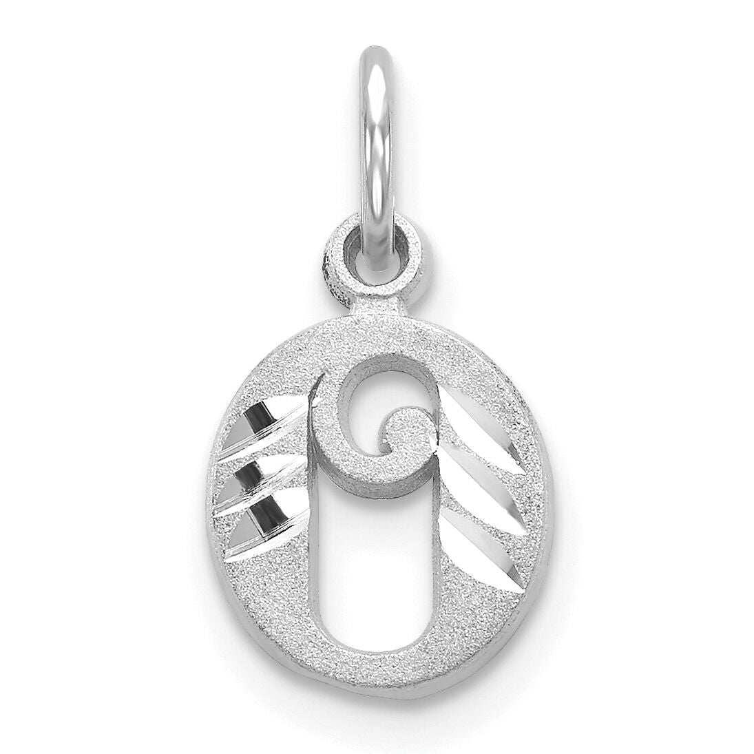 14KW Diamond-cut Letter O Initial Charm-WCH139-O