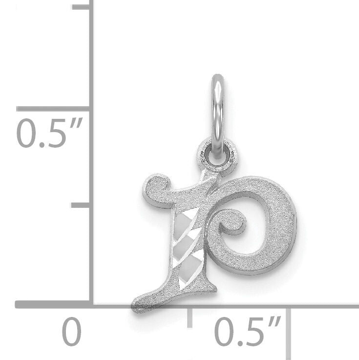14KW Diamond-cut Letter P Initial Charm-WCH139-P