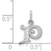 14KW Diamond-cut Letter P Initial Charm-WCH139-P