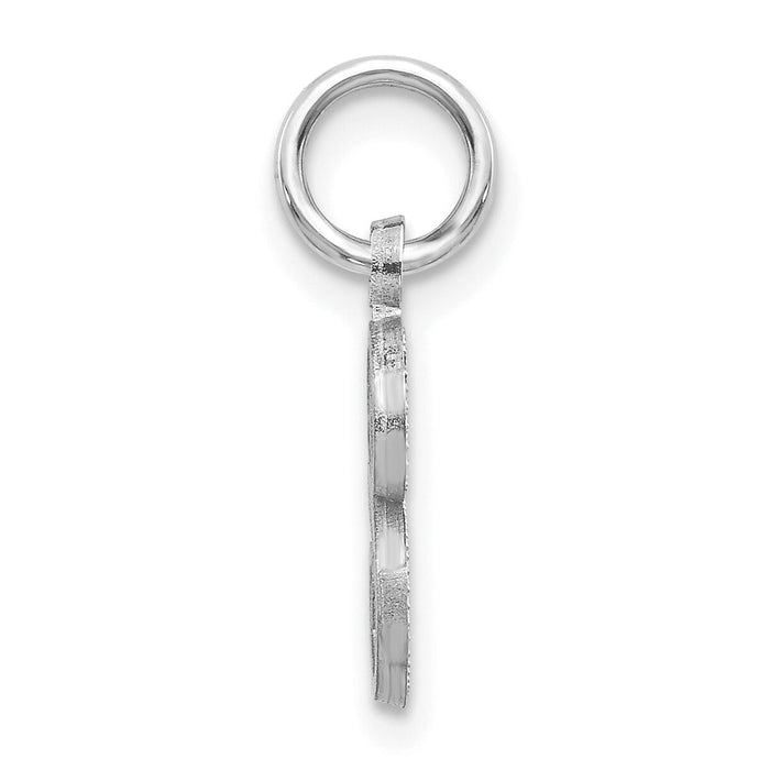 14KW Diamond-cut Letter S Initial Charm-WCH139-S