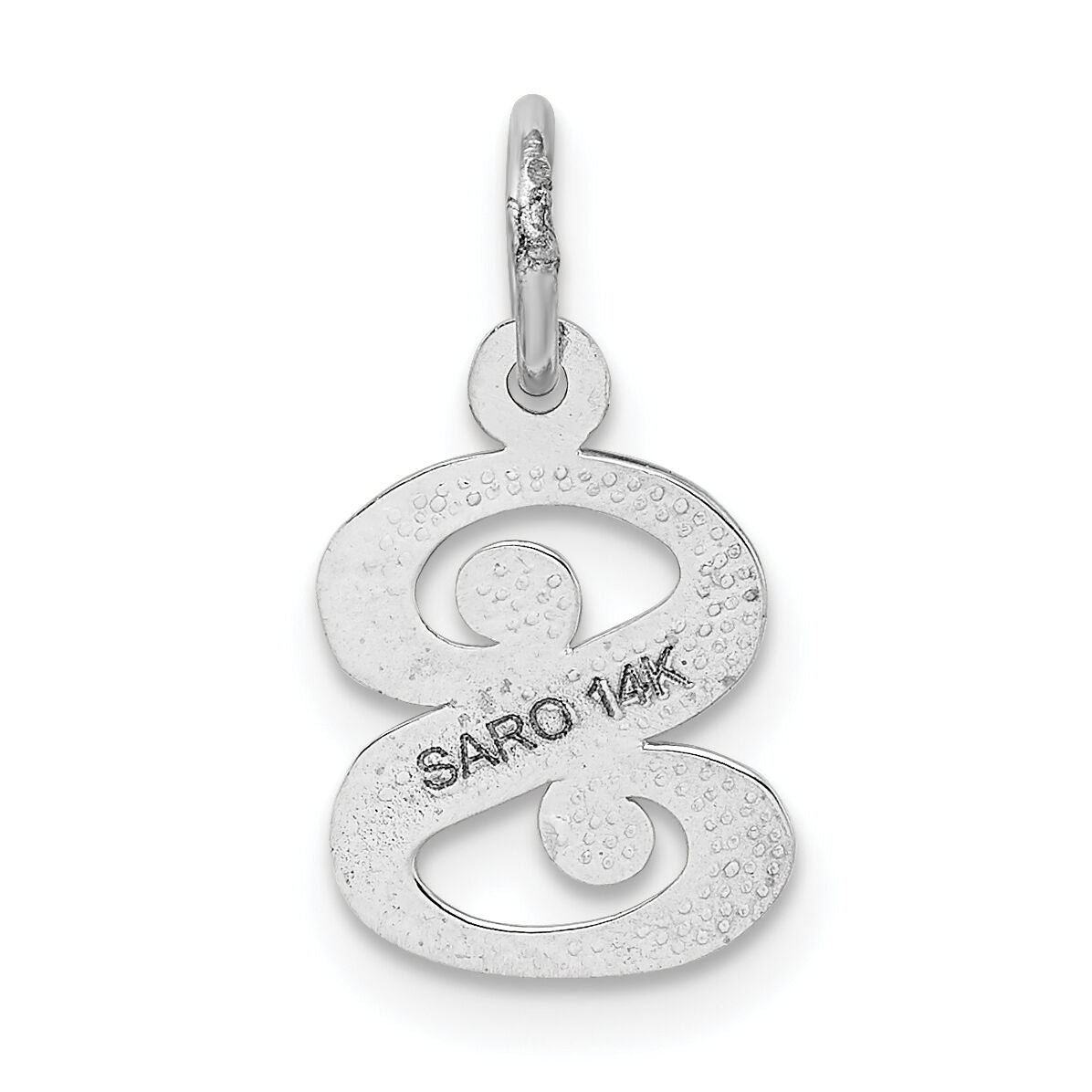 14KW Diamond-cut Letter S Initial Charm-WCH139-S