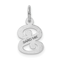 14KW Diamond-cut Letter S Initial Charm-WCH139-S