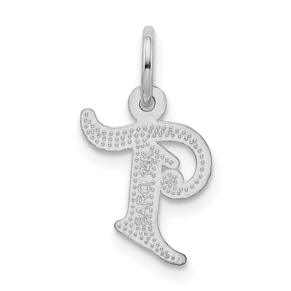 14KW Diamond-cut Letter T Initial Charm-WCH139-T