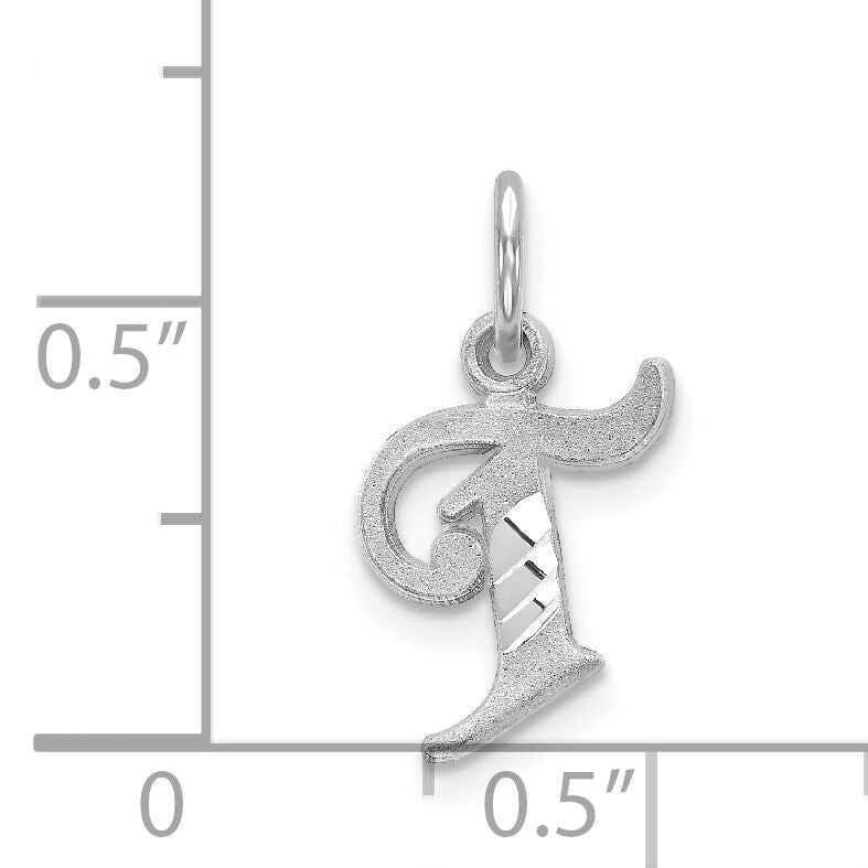 14KW Diamond-cut Letter T Initial Charm-WCH139-T