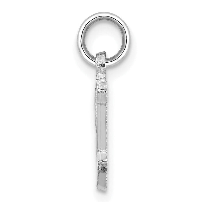 14KW Diamond-cut Letter V Initial Charm-WCH139-V