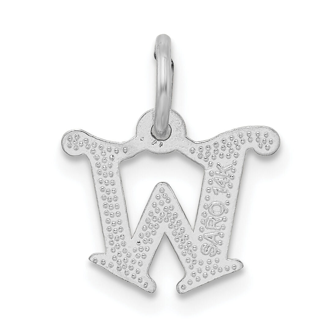 14KW Diamond-cut Letter W Initial Charm-WCH139-W