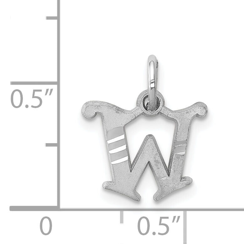 14KW Diamond-cut Letter W Initial Charm-WCH139-W