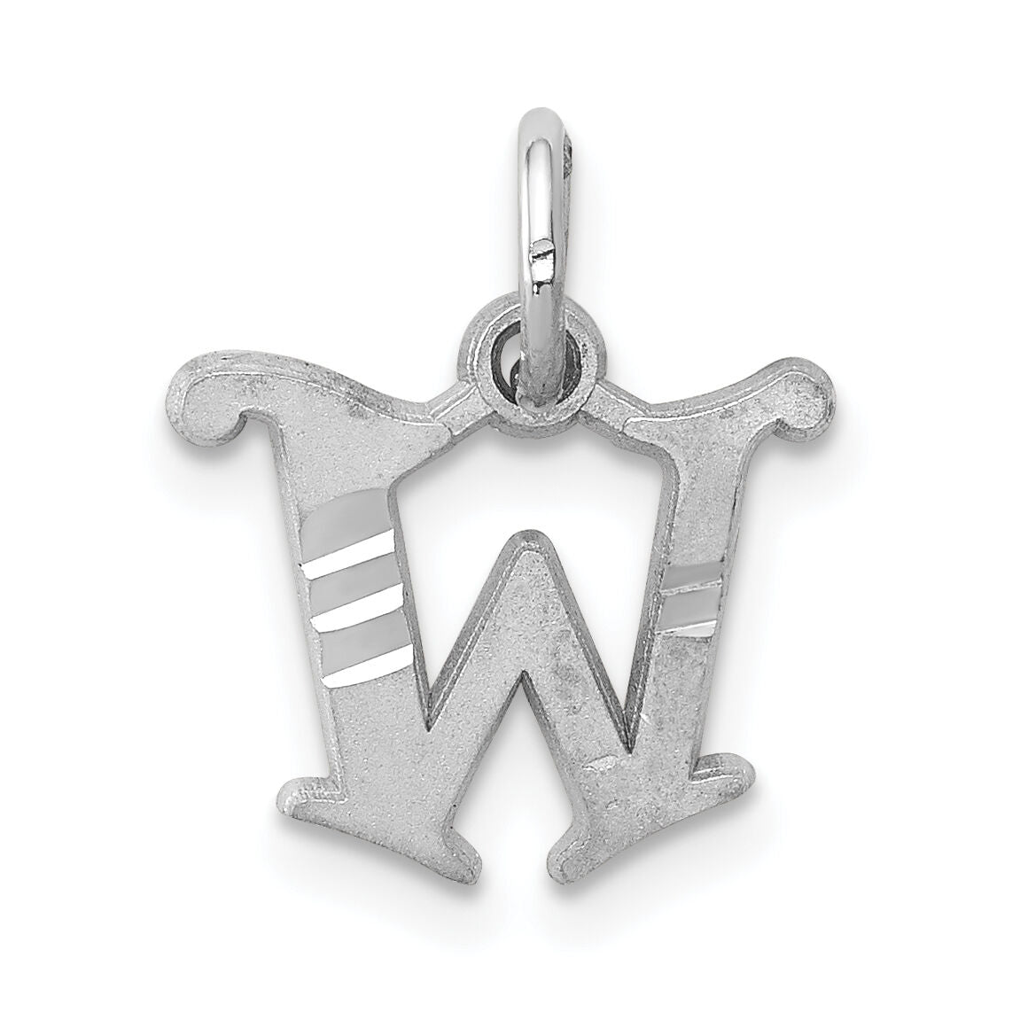 14KW Diamond-cut Letter W Initial Charm-WCH139-W