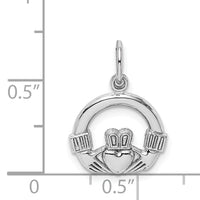 14k White Gold Claddagh Charm-WCH15
