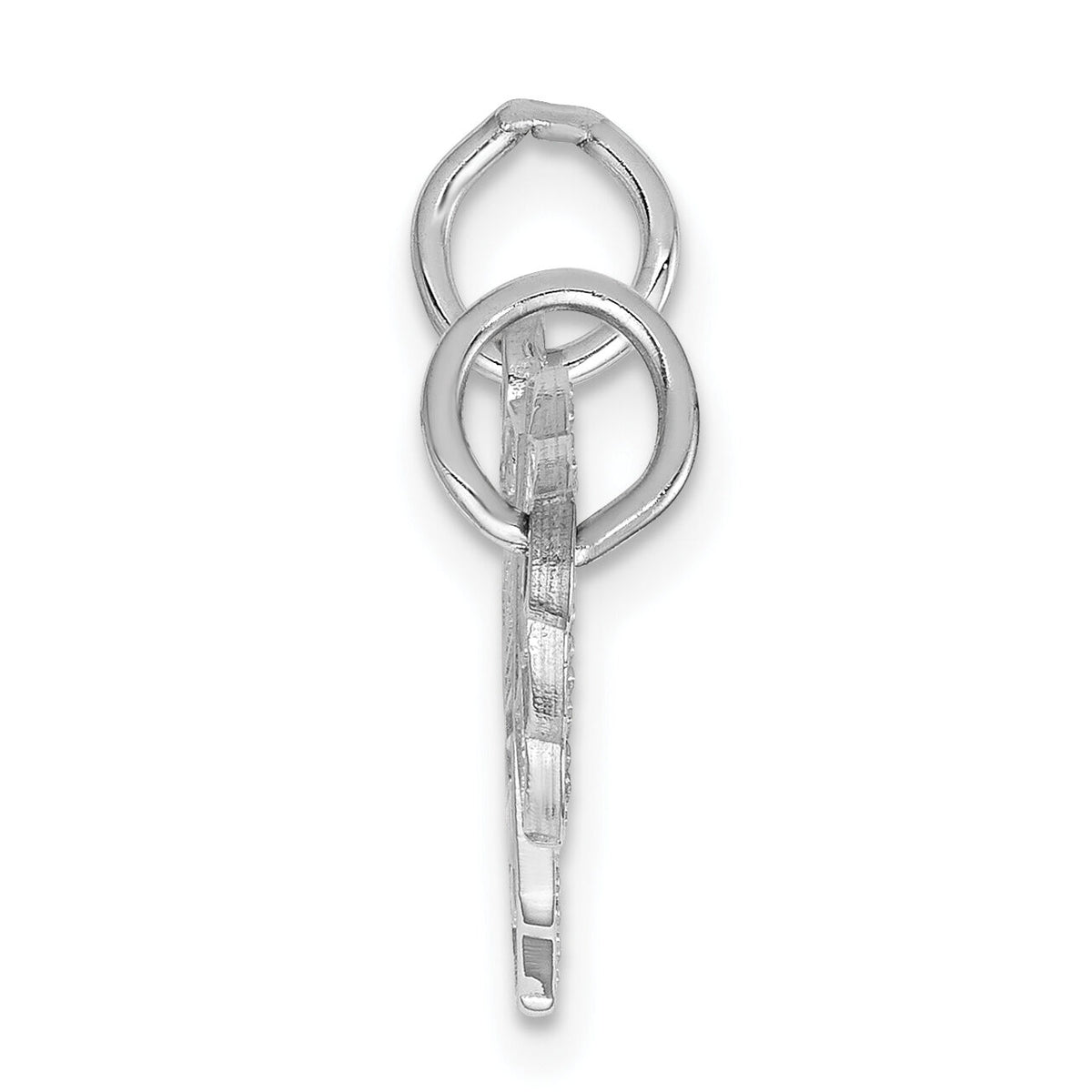 14k White Gold Key and Heart Break-apart Charm-WCH2