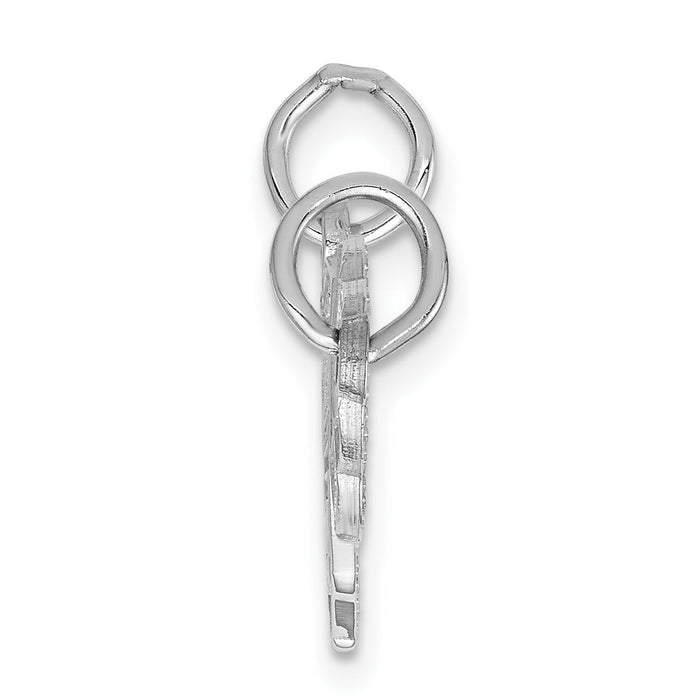 14k White Gold Key and Heart Break-apart Charm-WCH2