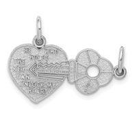 14k White Gold Key and Heart Break-apart Charm-WCH2