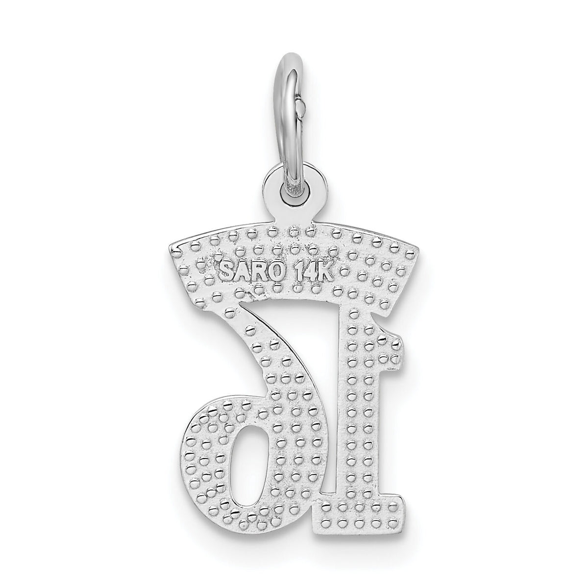 14k White Gold SWEET 16 Charm-WCH25